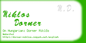 miklos dorner business card