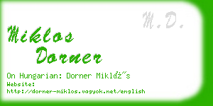 miklos dorner business card